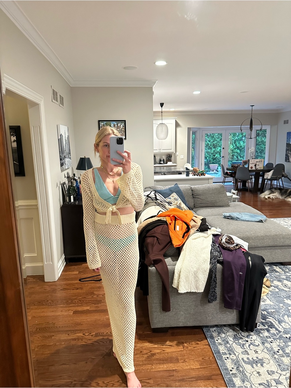 MONDAY Cream Crochet Two-Piece Beach Cover-Up Set - Picture 2 of 3